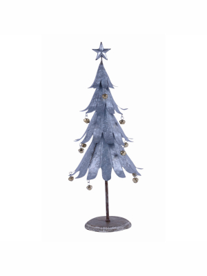 Transpac Metal 27 In. Silver Christmas Galvanized Jingle Bell Tree