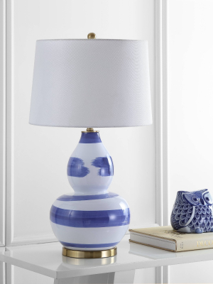 32" Aileen Table Lamp Blue/white (includes Led Light Bulb) - Safavieh