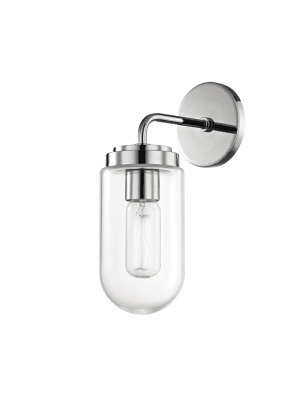 Clara 1 Light Wall Sconce - Polished Nickel