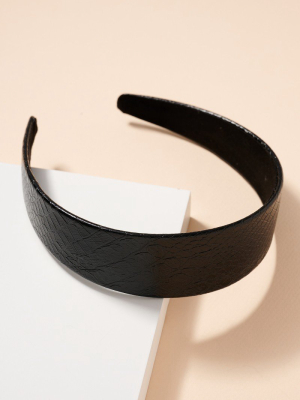 Cracked Leather Wide Head Band