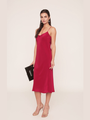 Camelia Bias Slip Dress | Berry