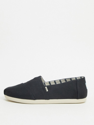 Toms Classic Vegan Espadrilles In Black