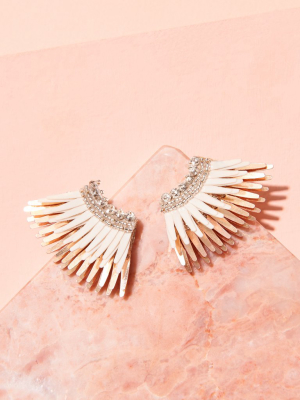 Mini Madeline Earrings Ivory Rosegold