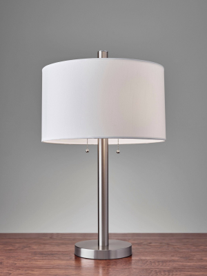 28" Boulevard Table Lamp Satin Steel - Adesso