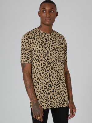 Leopard Print Mesh T-shirt