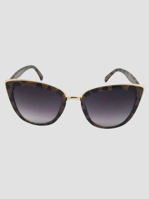 Women's Leopard Print Cateye Sunglasses - A New Day™ Brown