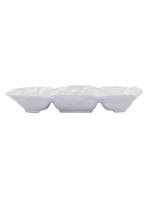 Vietri Incanto Stone Lace Medium Three-part Server