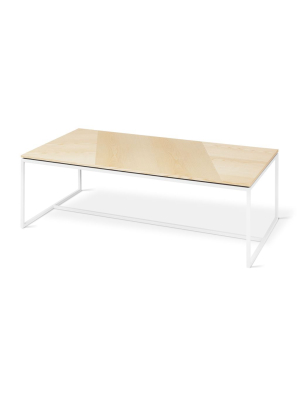 Tobias Rectangle Coffee Table In Blonde Ash & White