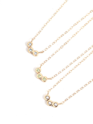 Triple 2mm Birthstone Necklace