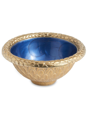 Julia Knight Florentine 4.25" Round Bowl In Gold Sapphire