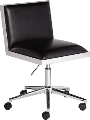 Studio 55d Emario Aspen Black Modern Adjustable Swivel Office Chair