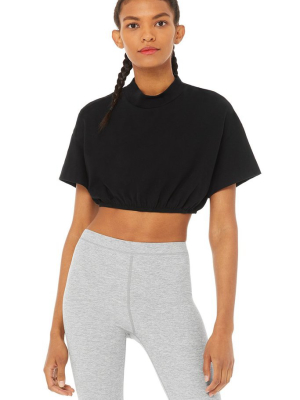 Kick It Crop Tee - Black