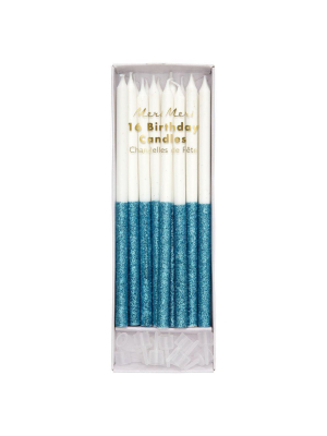 Meri Meri Blue Glitter Dipped Candles