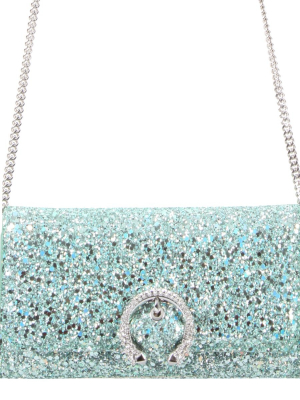 Jimmy Choo Embellished Buckle Chain Wallet