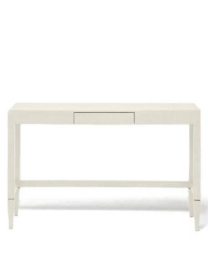 Conrad Console Table Off White Faux Raffia