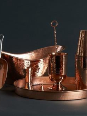 Deluxe Recycled Copper Home Bar Set