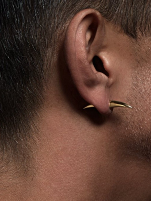 Men's Single Yellow Gold Vermeil Arc Medium Earring