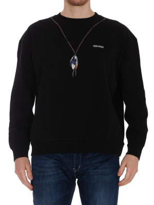 Marcelo Burlon County Of Milan Feather Print Crewneck Sweatshirt