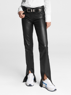 Cate Mid-rise Leather Pant