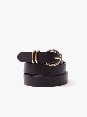 O-ring Faux Leather Belt