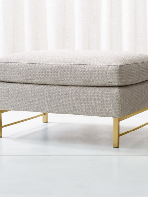 Tyson Ottoman With Brass Base