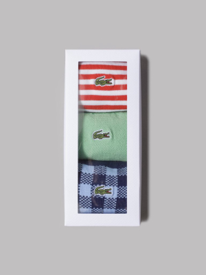 Lacoste 3 Pack Socks (white / Redcurrant Bush)