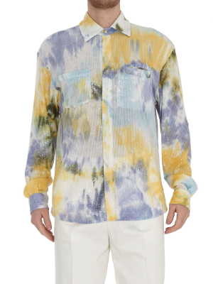 Gcds Tie-dye Sequin Embellished Shirt