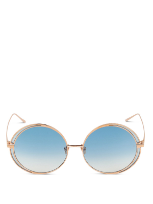 Linda Farrow Round Frame Sunglasses