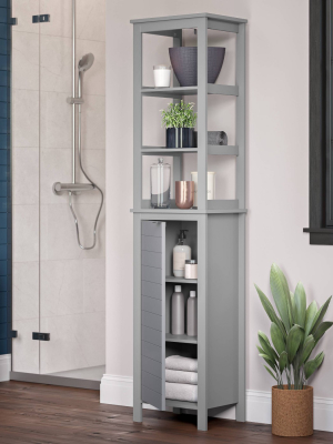 Madison Collection Linen Tower With Open Shelves - Riverridge Home