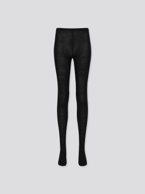 Women Heattech Cable Knitted Tights (online Exclusive)