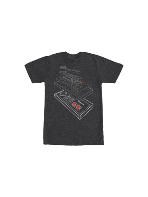 Men's Nintendo Layered Nes Controller T-shirt