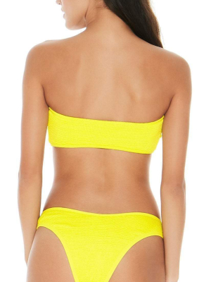 L Space Whiplash Pucker Up Bikini Bottom In Yellow Pkwpb18-cay