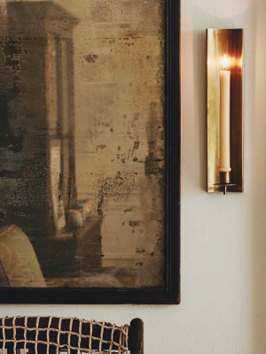 Brass-plated Candle Sconce - Long
