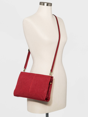 Bueno Zip Closure Clutch - Dark Red