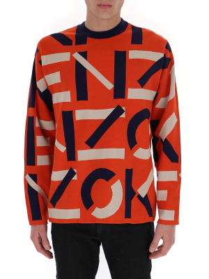 Kenzo Allover Logo Intarsia Jumper