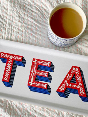 Word Rectangular Tray - Tea - By Jamida