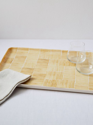 Fabric Pattern Tray - Yellow Lines