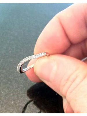 Pompeii3 1/6ct Vs Curved Diamond Wedding Ring Enhancer 14k White Gold - Size 6