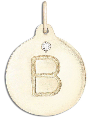 "b" Alphabet Charm With Diamond