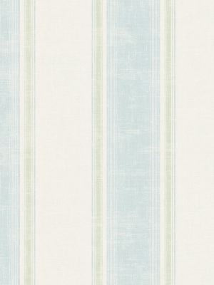 Vintage Wide Stripe Wallpaper In Fresh Blue From The Vintage Home 2 Collection By Wallquest