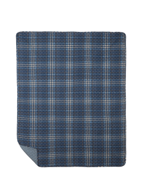 C&f Home Anthony Navy Cotton Quilted Throw