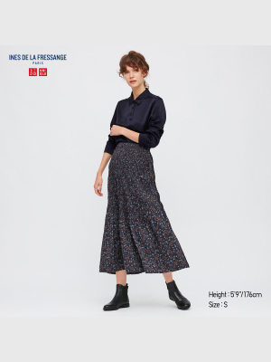 Women Twist-pleated Long Skirt (ines De La Fressange)