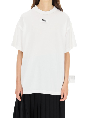 Mm6 Maison Margiela Logo Patch Exposed Seam T-shirt