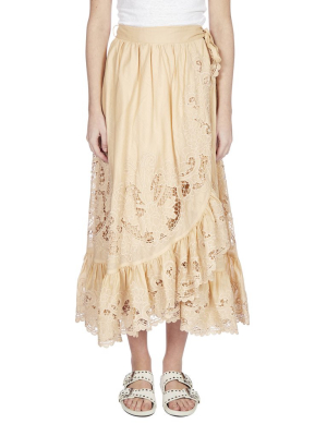 Zimmermann Brighton Scallop Wrap Skirt