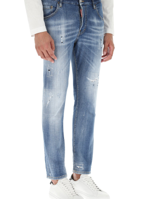 Dsquared2 Distressed Slim Leg Jeans