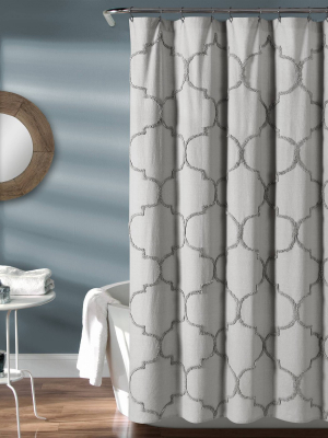 Avon Chenille Trellis Shower Curtain - Lush Décor