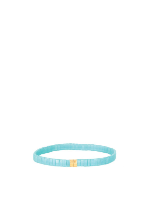 Flat Beaded Bracelet - Turquoise