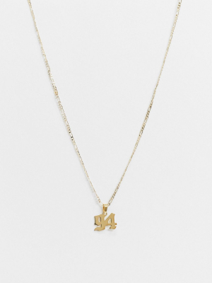 Image Gang Necklace In Gold Filled With Year 94 Pendant