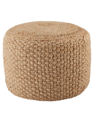 Jaipur Living Kealani Trellis Beige Cylinder Pouf