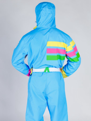 The Bluebird | Mens Bright Teal Retro 80s Ski Suit